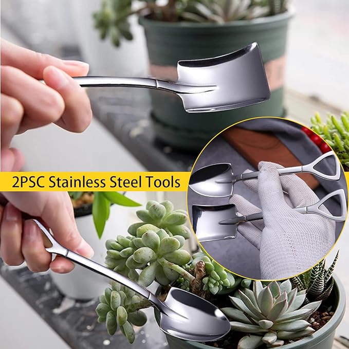 12 Pcs Succulent Tools Set Mini Transplanting Garden Tools Kit for Indoor Gardening Flower Pot Cactus Care