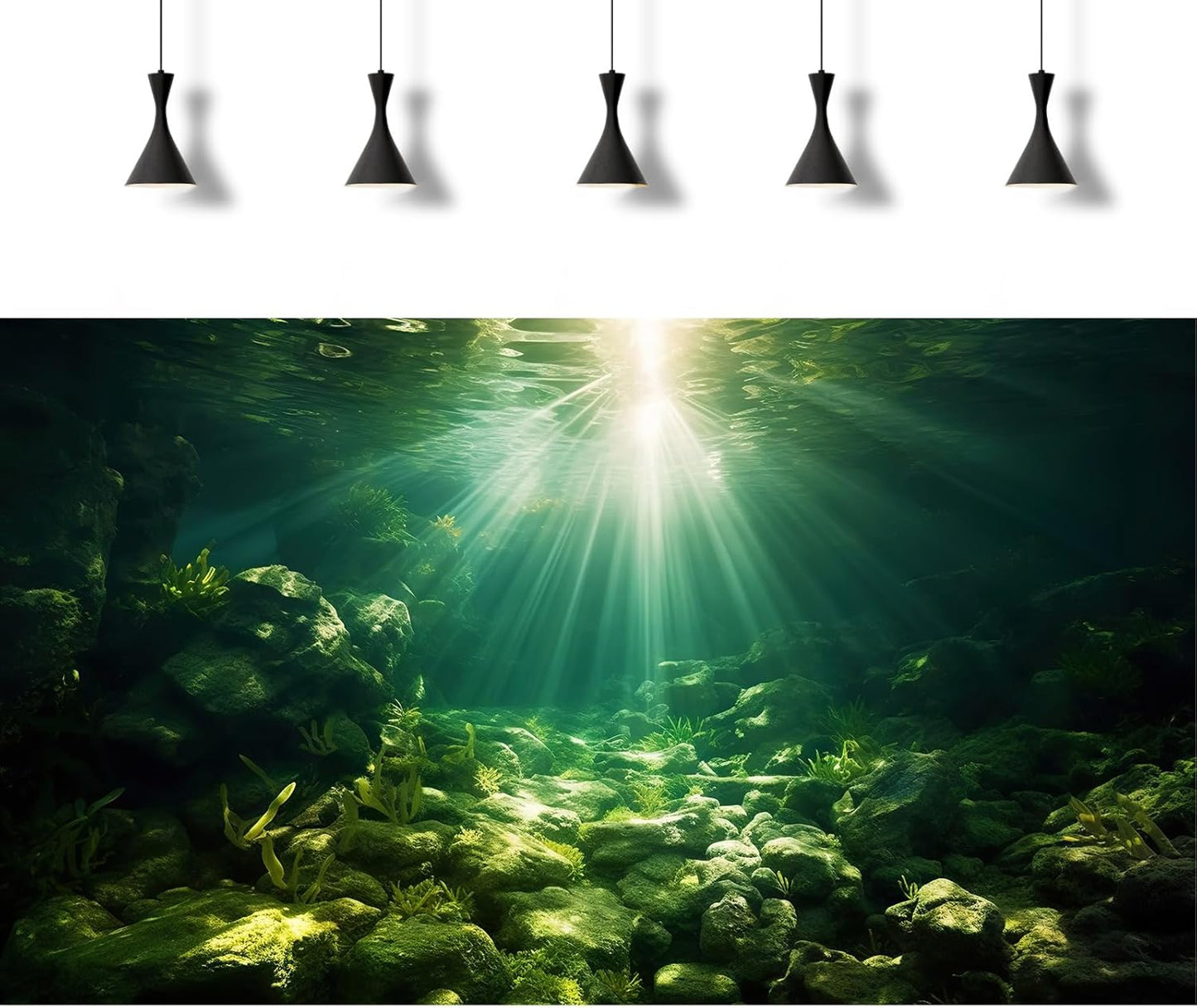 Underwater Sunray Aquarium Background Deep Ocean Rock Cave Fish Tank Background Under The Sea Coral Reef Aquarium Backgrounds Ocean Floor Tropical Fish Terrarium Backgrounds 60x24in