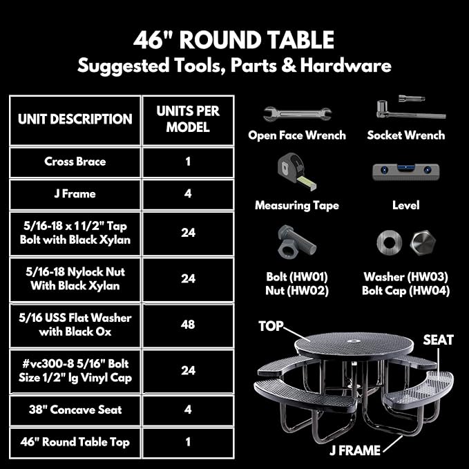Coated Outdoor Furniture Heavy-Duty Portable Outdoor Kids Table with Umbrella Hole, Expanded Metal Kids Picnic Table, Commercial-Grade, Made in America (46 In, Round, Childrens, Dark Blue)