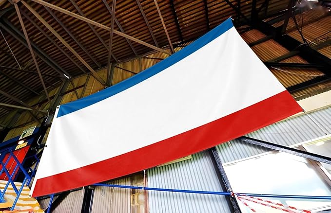 Ukraine Crimea Extra Large Flag 12x18FT Giant Ukrainian Crimean Polyester Banner With 5 Grommets Fade Resistant Vivid Color For Patriotic Festival Events Party Decoration(Crimea UKR, 12x18FT)