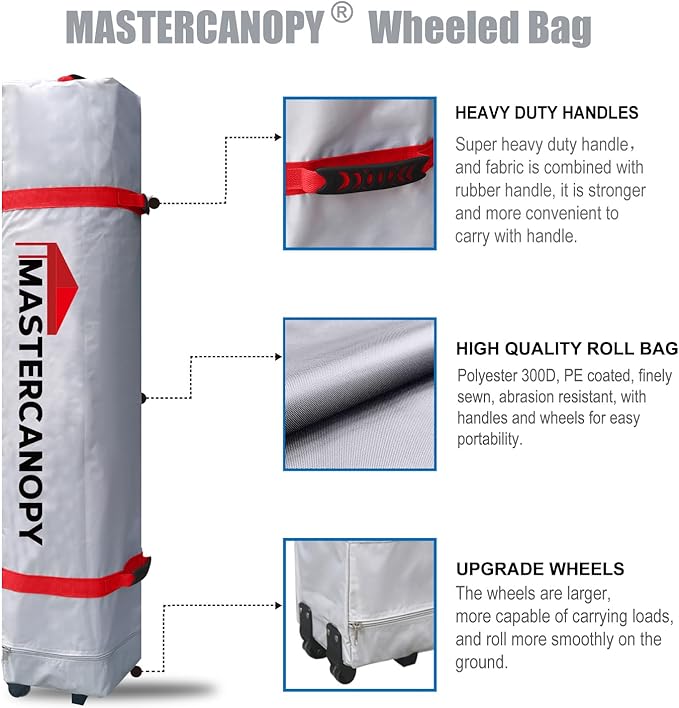 MASTERCANOPY Durable Pop-up Canopy Tent with Roller Bag (8x8, Beige)