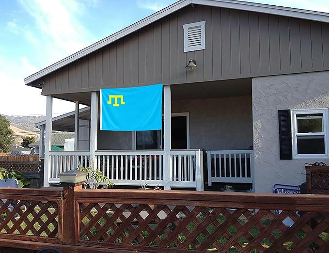 Crimea Tatar Flag 2x3FT Crimean Tatars Polyester Banner With 2 Grommets Fade Resistant Vivid Color For Patriotic Festival Events Party Decoration (Crimean Tatars, 2x3FT)