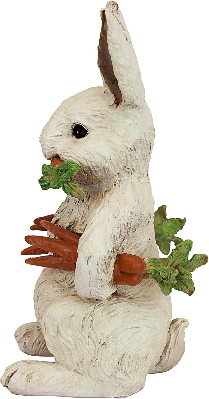 Design Toscano EU1054 Carotene The Rabbit with Carrots Easter Décor, Indoor/Outdoor Garden Statue, 6 Inches Wide, 12 Inches Tall, Handcast Polyresin, Full Color Finish