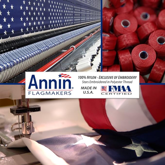 Annin Flagmakers (2340) SolarGuard Nyl-Glo American Flag, Made in USA, 10 x 15 Feet, Nylon