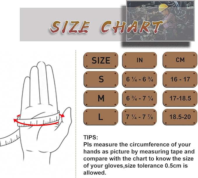 HLDD HANDLANDY Work Gloves for Women and Ladies, Leather Gardening Gloves Flexible Mechanic Working Gloves