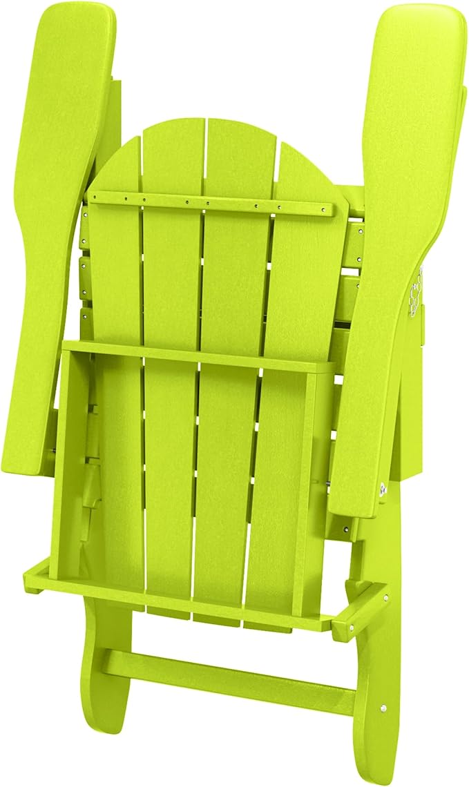 Westin Outdoors Laguna WO Home Outdoor Adirondack Folding Chair Lounger Seat Traditional Retro Home Furniture for Beach, Balcony, Backyard, Lawn, Patio, Pool, Deck, Garden (Lime Green)