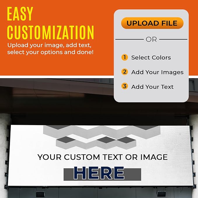 Personalized Passion Vinyl Banner 4' x 25' - Customized Banner for Business, Graduation, Birthday Parties, Indoor Outdoor Use - Full Color 13oz Vinyl Custom Signs with HD Printed Text, Photos and More