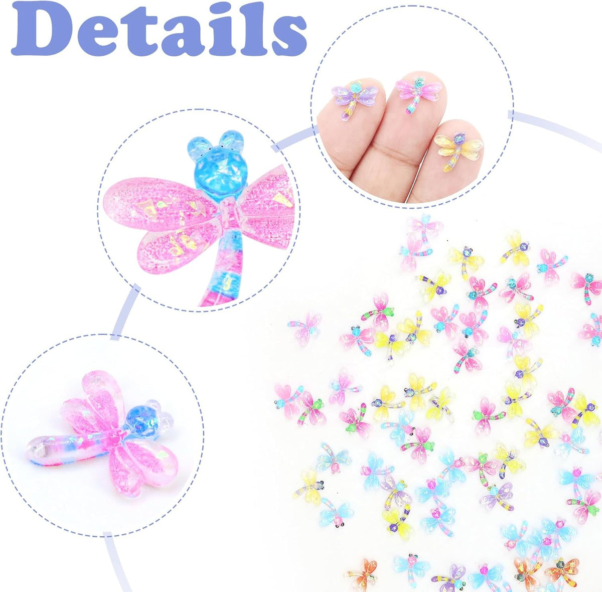 90Pcs Mini Resin Dragonflies Figurine, Tiny Dragonfly Garden Decor for DIY Crafft Fairy Garden Dollhouse Micro Landscaping Decoration