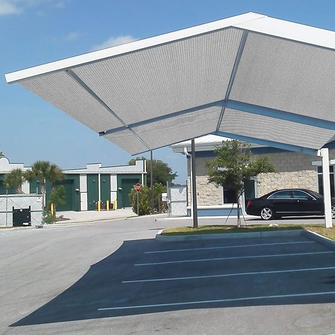 Eden's Decor Straight Flat-Edged Sun Shade Sail Rectangular 8' x 11' Grey UV-Blocking Outdoor Canopy Fabric Cloth Awning for Pergola Patio Garden Backyard Custom Size