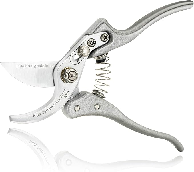 TONMA Pruning Shears for Gardening [Made in Japan] 8 Inch Bypass Garden Scissors Secateurs, Premium Japanese Gardening Tools Hand Pruner Clippers with Ergonomic Handle