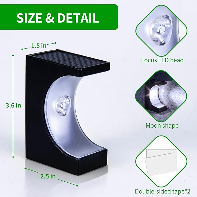 JSOT Solar Stair Lights Outdoor - 10 Pack Waterproof Step Lights Outside Cool White Light Deck Lighting for Patio Decor Yard Garden Stairs