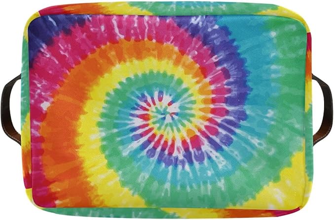 Tie-Dye Rectangular Storage Basket Organizer Bin Shelf Baskets For Clothes Gifts For Home Office Dorm