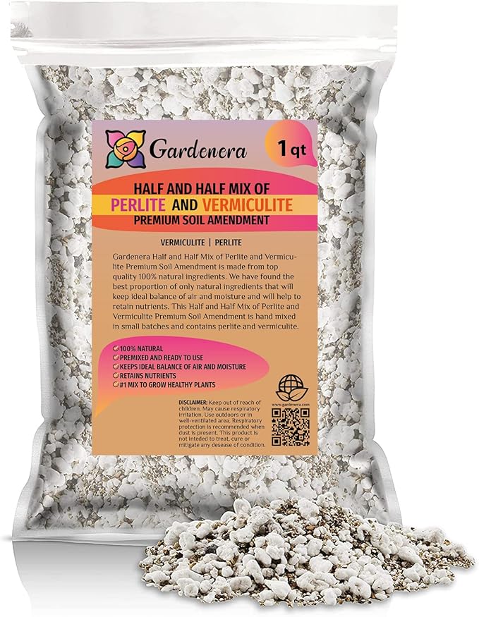 Premium Perlite and Vermiculite Blend for Seedling, Cuttings, and Propagation - Achieve Optimal Moisture Control and Root Development - 1 Quart