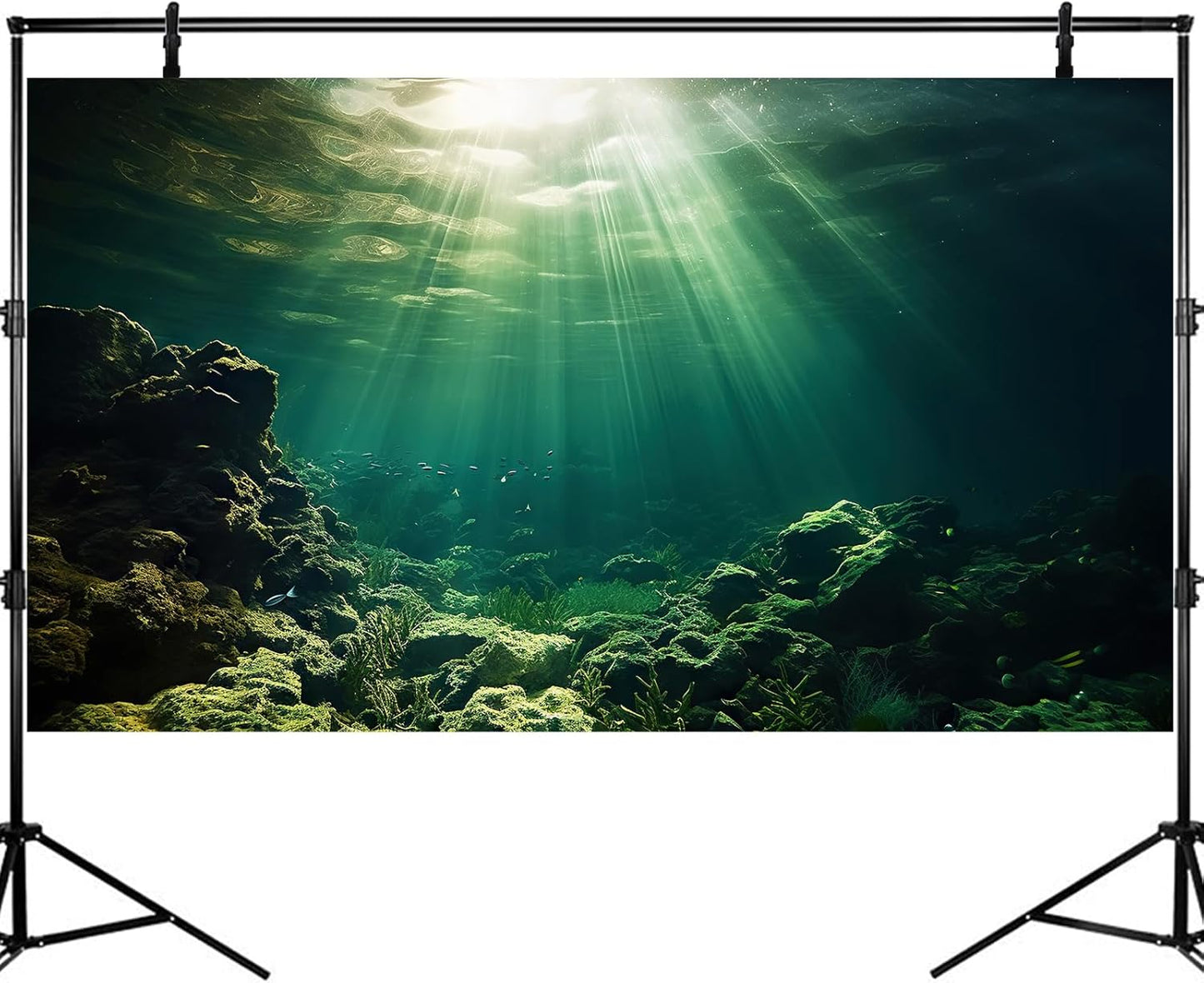 Under The Sea Aquarium Background Underwater Fish Tank Background Ocean Floor Rock Cave Sunray Terrarium Backgrounds Tropical Fish Ocean World Aquarium Reptile Tank Backgrounds 36x18in