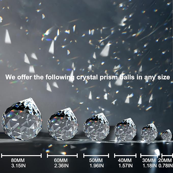 MerryNine 60mm Clear Crystal Ball Prism Sun Shine Catcher Rainbow Pendants Maker, Hanging Crystals Prisms for Windows, for Feng Shui, for Gift(60mm/2.36" 1pack)