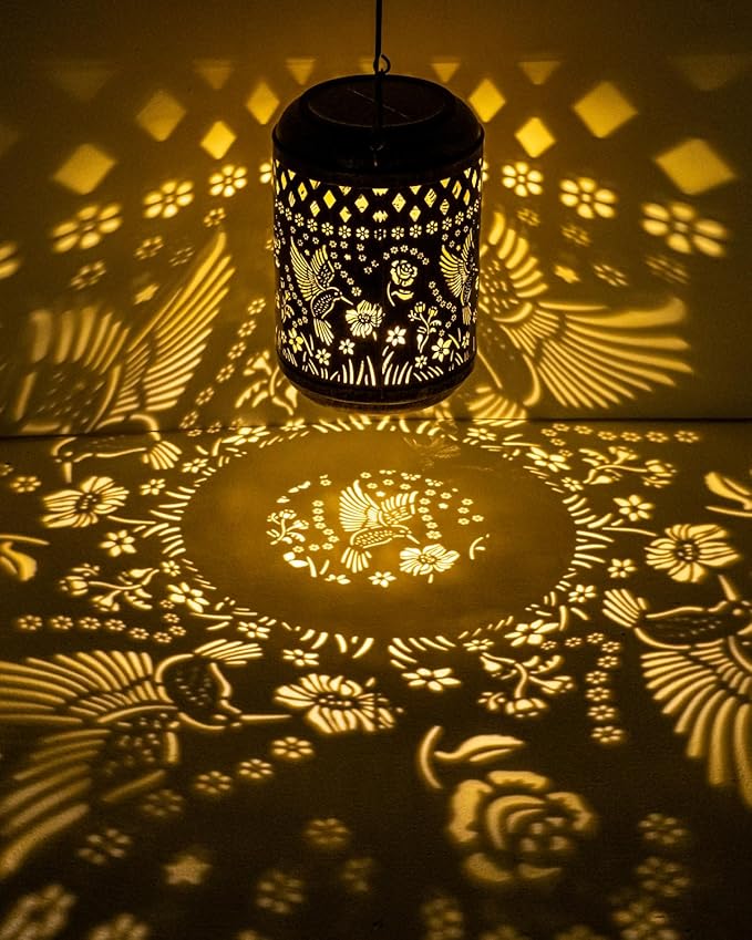 Solar Lanterns Outdoor Hanging Waterproof,Hummingbird Garden Decor Gifts for Women Mom, Solar Lights Metal Fall Decoration Outside for Yard, Patio,Garden,Backyard,Porch