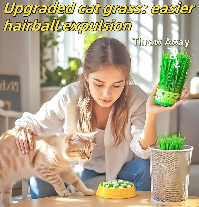 250g/8.82oz Cat Toy Cats Grass Treats, Fish Oil Kitten Grass Catnip Stick for Hairball Removal Teeth Cleaning Cats Edible Freeze Dried Kitty Lickable Chew Dental Snack for Indoor Kitty Food