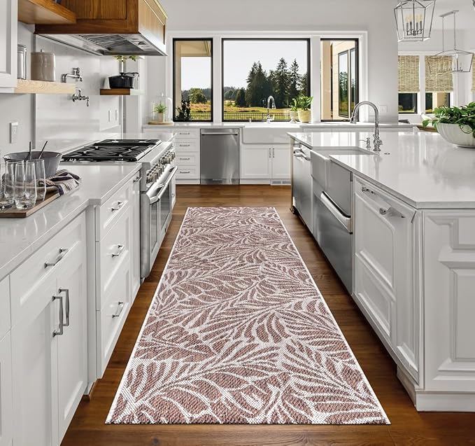 Keen Home Design Terrace Outdoor Runner Rug - 2x10 Washable Indoor/Outdoor Rug for Patio, Kitchen, Balcony, Beach, Garden, Deck and Porch, Size: 2'2"x9'11"