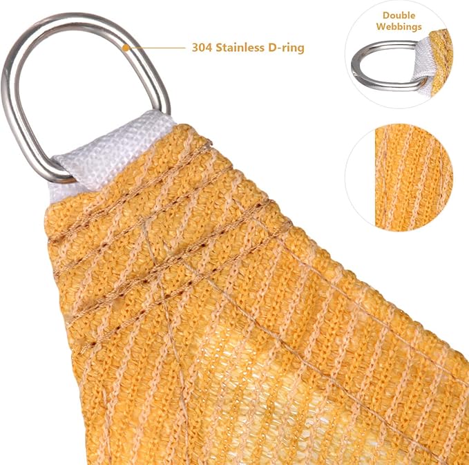Eden's Decor 4' x 8' Wheat Sun Shade Sail Rectangular Straight Flat Edge Outdoor Canopy Fabric Cloth Awning for Pergola Patio Garden Backyard Custom Size