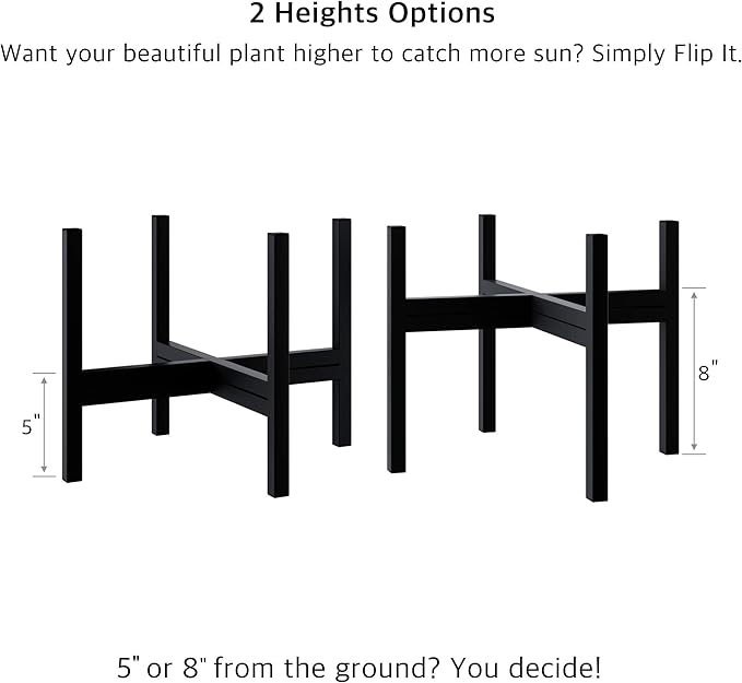 FaithLand Mid Century Plant Stand Indoor Outdoor(Plant Pot Not Included), Hold Up to 14 Inch Planter, Metal Planter Stand, Potted Plant Holder, Black - Fits Snake Plant - Upgraded Design