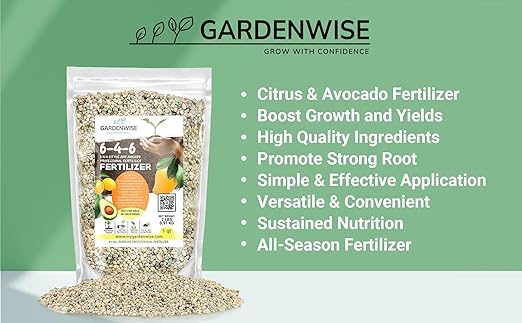 6-4-6 Avocado and Citrus Tree Professional Fertilizer Plant Food for Outdoor/Indoor Gardening; Quick-Release Nitrogen Fertilizer; Orange, Lime, Avocado and Lemon Tree Fertilizer (4 QUARTS)