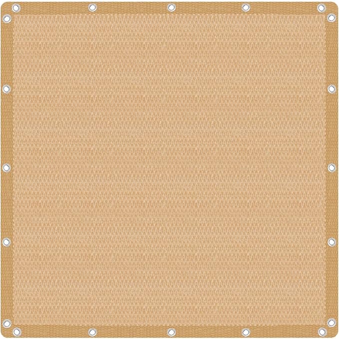 VICLLAX Shade Fabric Sun Shade Cloth with Every 2 FT Grommets for Patio Garden Pergola Cover Canopy 4x6 FT, Wheat
