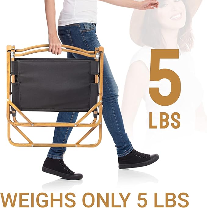 Outvita Portable Folding Camping Chair, 4pcs Ultralight Low Beach Chair, Durable Aluminum Frame Armchairs for Hiking Concert Fishing Picnic, Supports 229Lbs