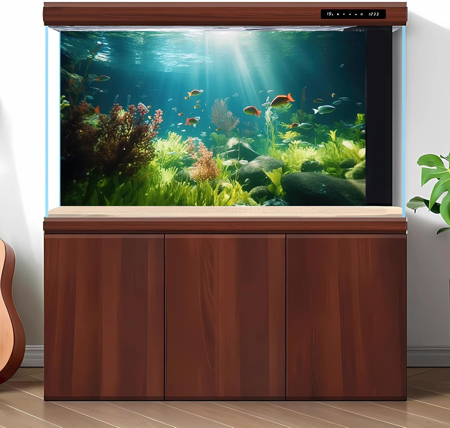 Fish Tank Background Underwater Aquarium Background Under The Sea Aquatic Plants Fish Tank Backgrounds Ocean Floor Rock Terrarium Wallpaper Tropical Fish Aquarium Reptile Tank Backgrounds 24x16in