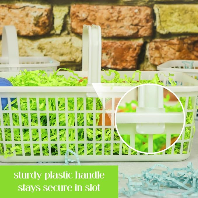6 Pack – 4 Quart/Half Peck White Plastic Garden Basket for Gathering Vegetables and Fruits – Harvest Apples, Berries, Peaches or Tomatoes