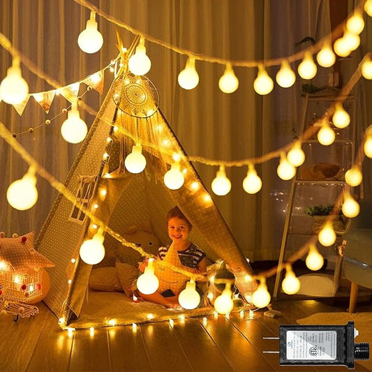 120 LED String Lights 40ft, 8 Lighting Modes Plug in Fairy String Lights for Bedroom Classroom Patio Garden Wedding Party Christmas Tree Outdoor Indoor Decorations Warm White