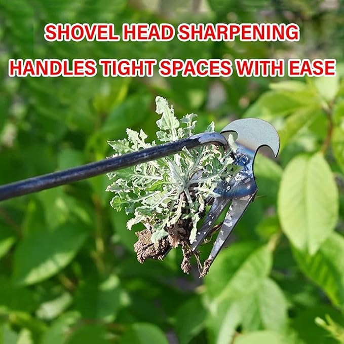 Weeding Artifact Uprooting Garden Weeding Tool, Upgraded Weed Removal Tool, Stainless Steel/Manganese Steel Weed Puller Manual Weeders for Home Gardening Yard Farmland (12in Stainless Steel (4Teeth))