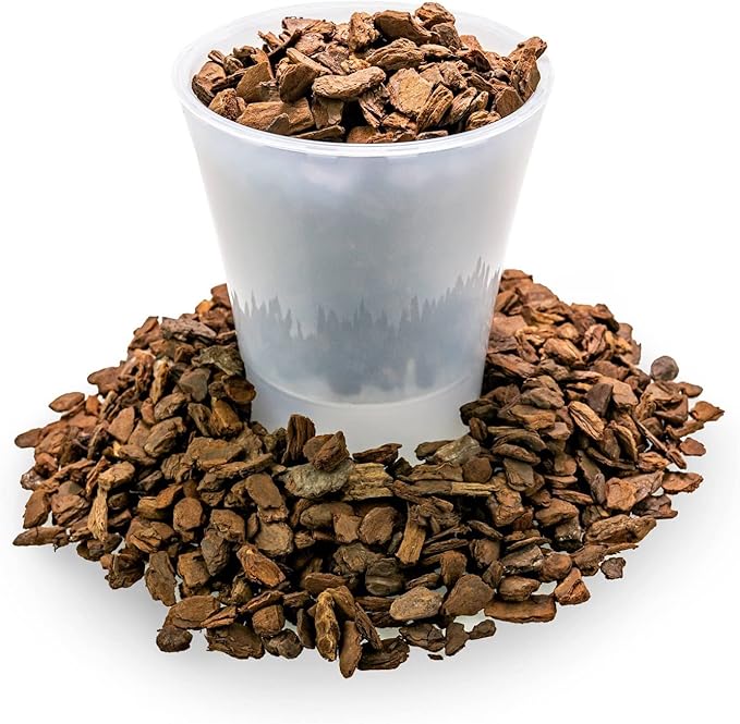 New Zealand Pinus Radiata Bark - Organic Hand Mixed New Zealand Orchiata Pine Bark for Orchids - Medium Chips 9-12mm - 5 Quart Bag