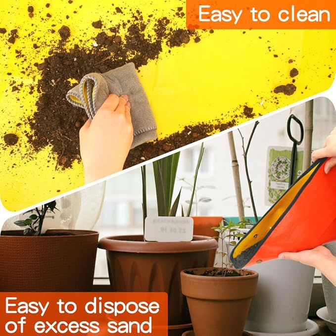 Potting Mat for Indoor Plants,Gardening Kit,Garden Tool Set,Indoor Gardening System,Gardening Supplies,Garden Tools,Gardening Set,Gardening Hand Tools,Gifts for Plant Lovers,(Organge 39.75*29.5 in)