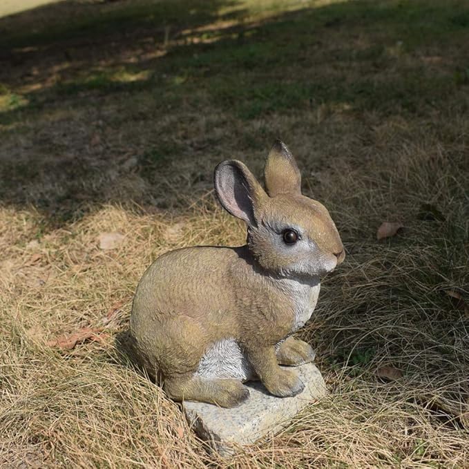 Rabbit Resin Animal Garden Statue Outdoor and Garden Decor Patio Yard (Rabbit 8.5 inch)