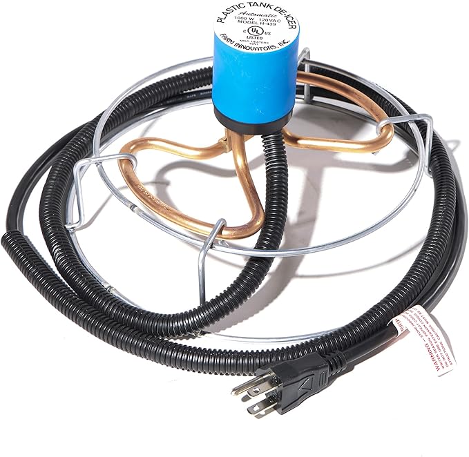 Farm Innovators H-439 1000 Watt Cast Aluminum Submergible Water Tank Deicers with Chew Proof Cords and Self Regulating Thermostats, Silver (3 Pack)
