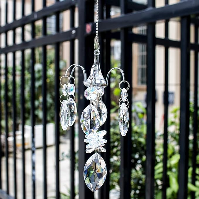H&D HYALINE & DORA Crystals Horse Eye Prisms Suncatcher Hanging Ornament Rainbow Maker Hanger for Home,Garden Decoration