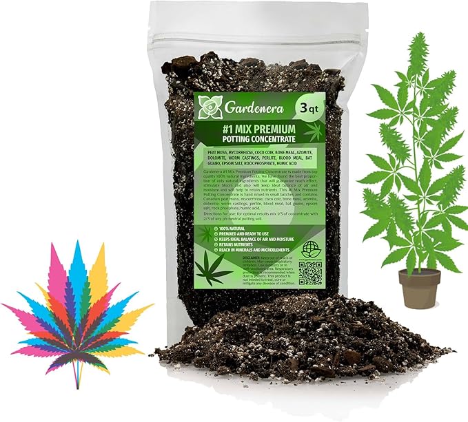 Premium Happy Plant Potting Soil Mix - Optimal Nutrient-Rich Blend for Thriving and HIGH-Yield Herbal Plants - 3 Quart