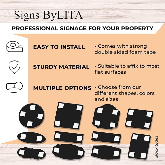 Signs ByLITA Standard Sprinkler Room Sign (Walnut) - Small 2 Pack