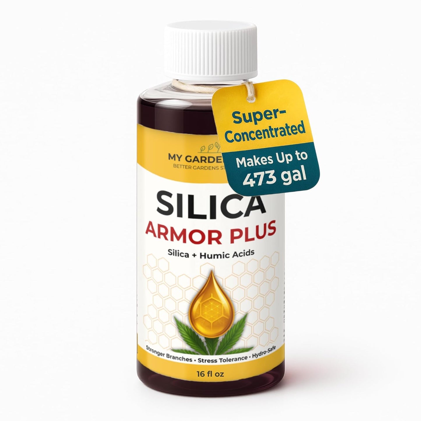 Silica for Plants with Humic Acids – Hydroponic Nutrients & Bloom Fertilizer – Stronger Branches, Stress Tolerance & Big Bloom Growth – Hydroponic Plant Food for Indoor & Outdoor Growers (16 oz)