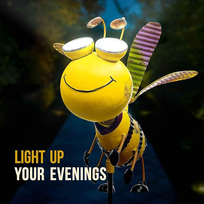 Bee Garden Decor - Add A Touch of Whimsy to Your Outdoor Living Space with This Bumble Bee Metal Yard Art - Bee Yard Decor