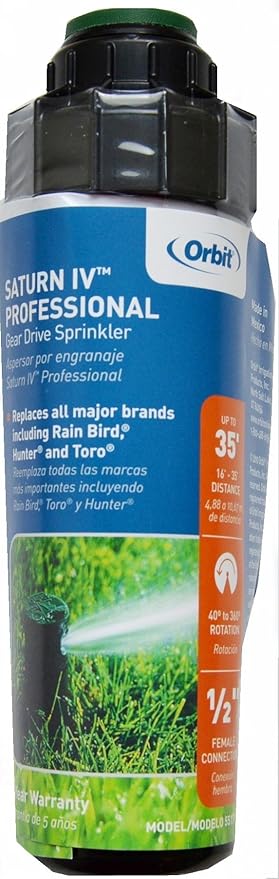 Orbit 55179 Saturn IV Pro Gear Drive Rotor Sprinkler Spray Head with Matched Precipitation
