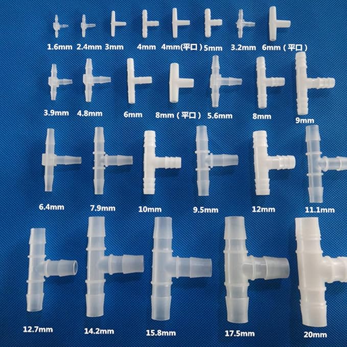 Unifizz T - Piece Hose Equal Paths Tube Accessories,3.2mm Equal Paths Plastic Hose Tube Connector For Cooling Watering Irrigation, Transparent, 10Pcs