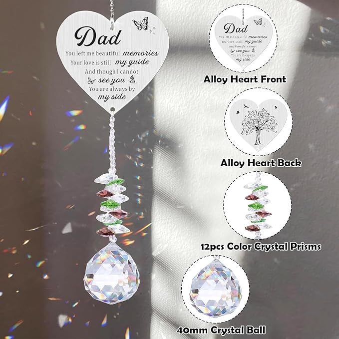 Memorial Gifts for Loss of Grandma, Sympathy Gifts for Loss of Grandma, Grandma in Heaven Memorial Crystal Suncatcher for Window Home Decor (Grandma)