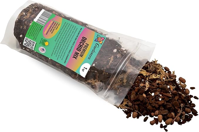 Premium Orchid Soil Mix by Gardenera - Hand Mixed New Zealand Pinus Radiata 100% Natural Potting Soil Bark Mix - for Phalaenopsis Orchid - 4 Quart - Made in USA