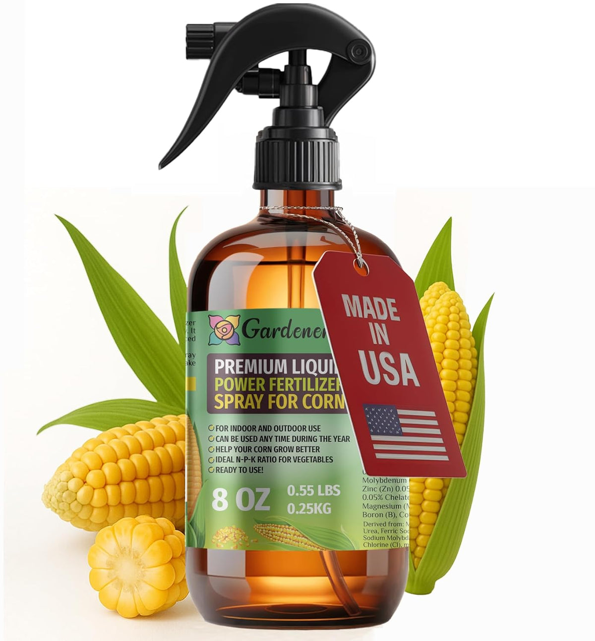 Liquid Power Corn Fertilizer Spray – Ready-to-Use Liquid Plant Food Mist for Corn – Premixed, Easy Application – Fast-Acting Formula for Growth, Roots & Yield – Indoor & Outdoor Use – 8 oz