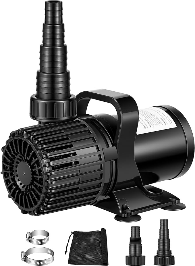 VIVOSUN 2700 GPH Submersible Water Pump with Barrier Bag, 120W Pond Pump, Ultra Quiet Aquarium Pump with 15FT. Lift Height for Pond, Waterfall, Fish Tank, Statuary, Hydroponic