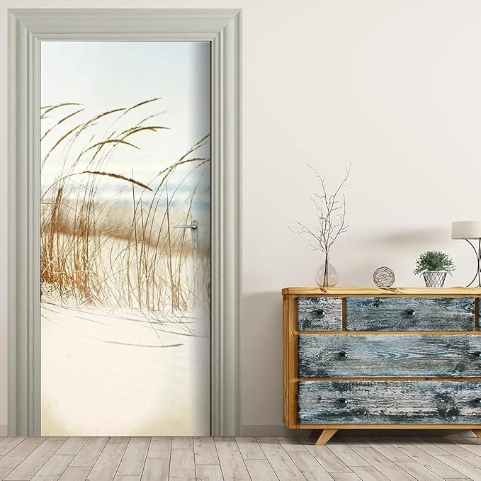Door Wallpaper Self-Adhesive Door Poster 3D Door Picture - Sylter Dune - Door Film Photo Wallpaper Premium PVC Waterproof Door Sticker Wall Sticker for Bedroom Living Room Door Decoration Stickers 88