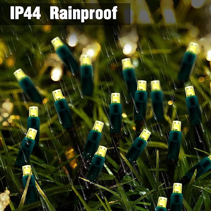 6Ftx4Ft LED Christmas Net Lights Green Wire,Connectable UL Certified Waterptoof Net Lights for Bushes Trees Shurb Garden Outdoor Christmas Decorations