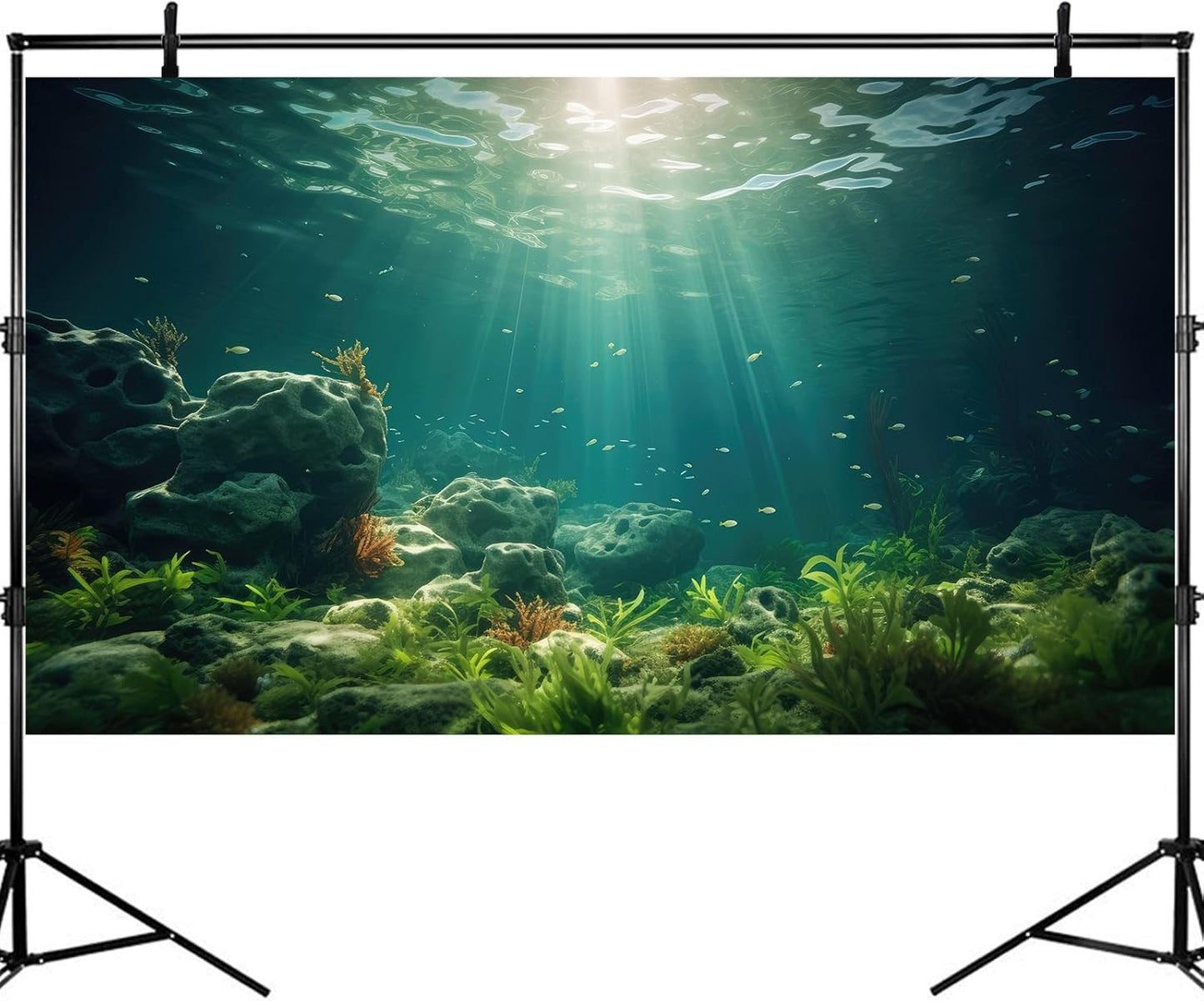 Under The Sea Aquarium Background Deep Sea Aquatic Plants Fish Tank Background Underwater Rock Sunray Terrarium Backgrounds Tropical Fish Deep Ocean Floor Fish Tank Backgrounds 30x12in