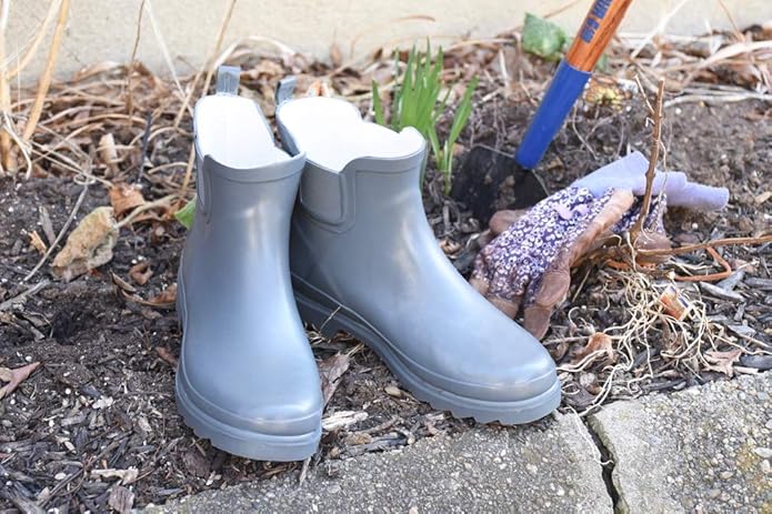 NORTY - Womens Ankle Rain Boots - Ladies Waterproof Winter Spring Garden Boot runs ½ size large